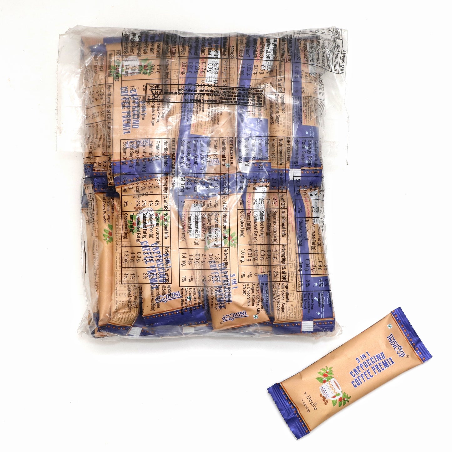 INDICUP Coffee Premix, instant coffee (pack of 50 sachets)