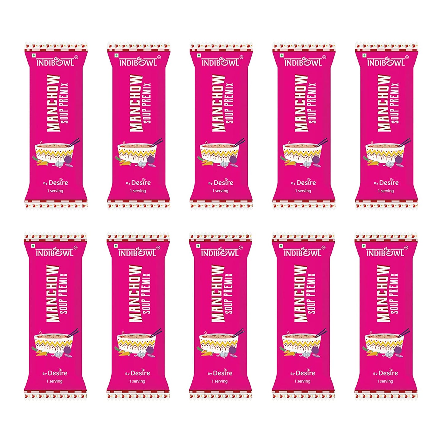 INDICUP Manchow Soup Premix - Instant soup Mix, Refreshing taste (50 sachets)