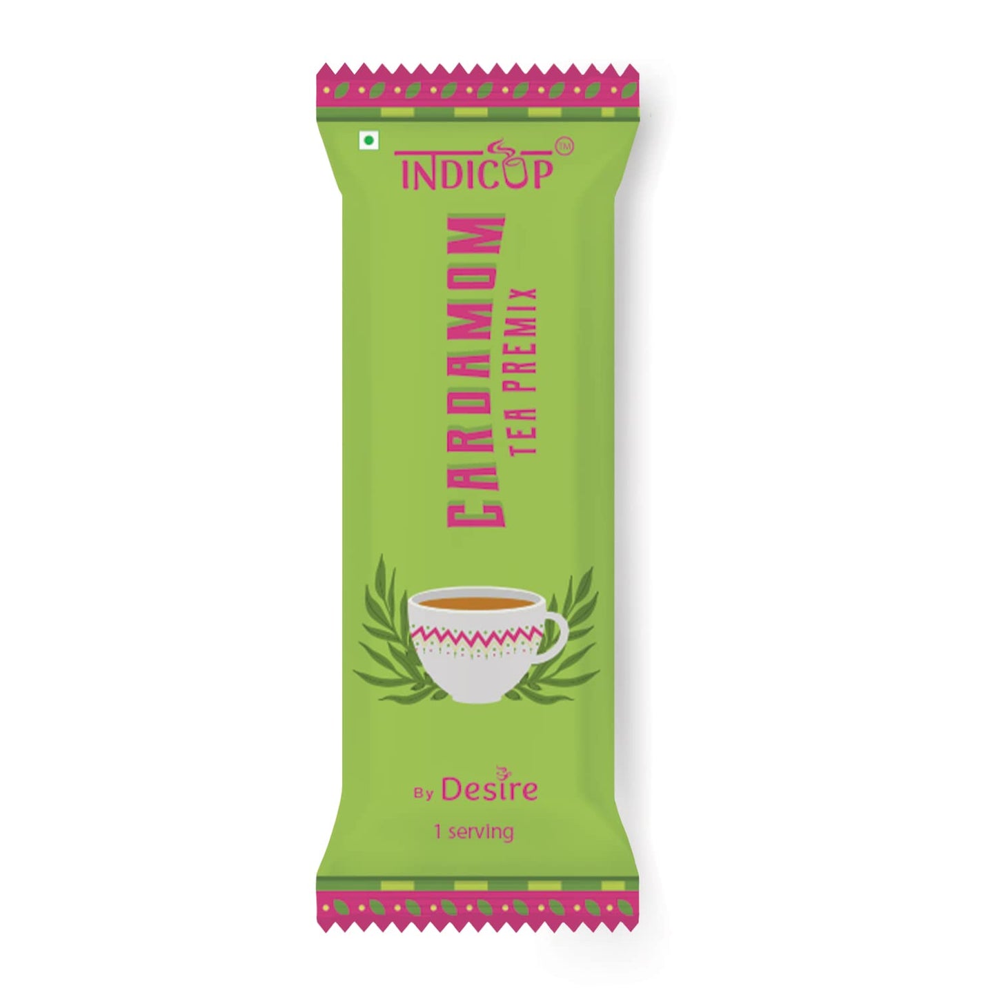 Indicup Cardamom Tea Premix Instant Tea Powder (50 Sachets,Pack of 1) Cardamom Elaichi Powder, Instant tea mix, Cardamom flavor, Refreshing taste