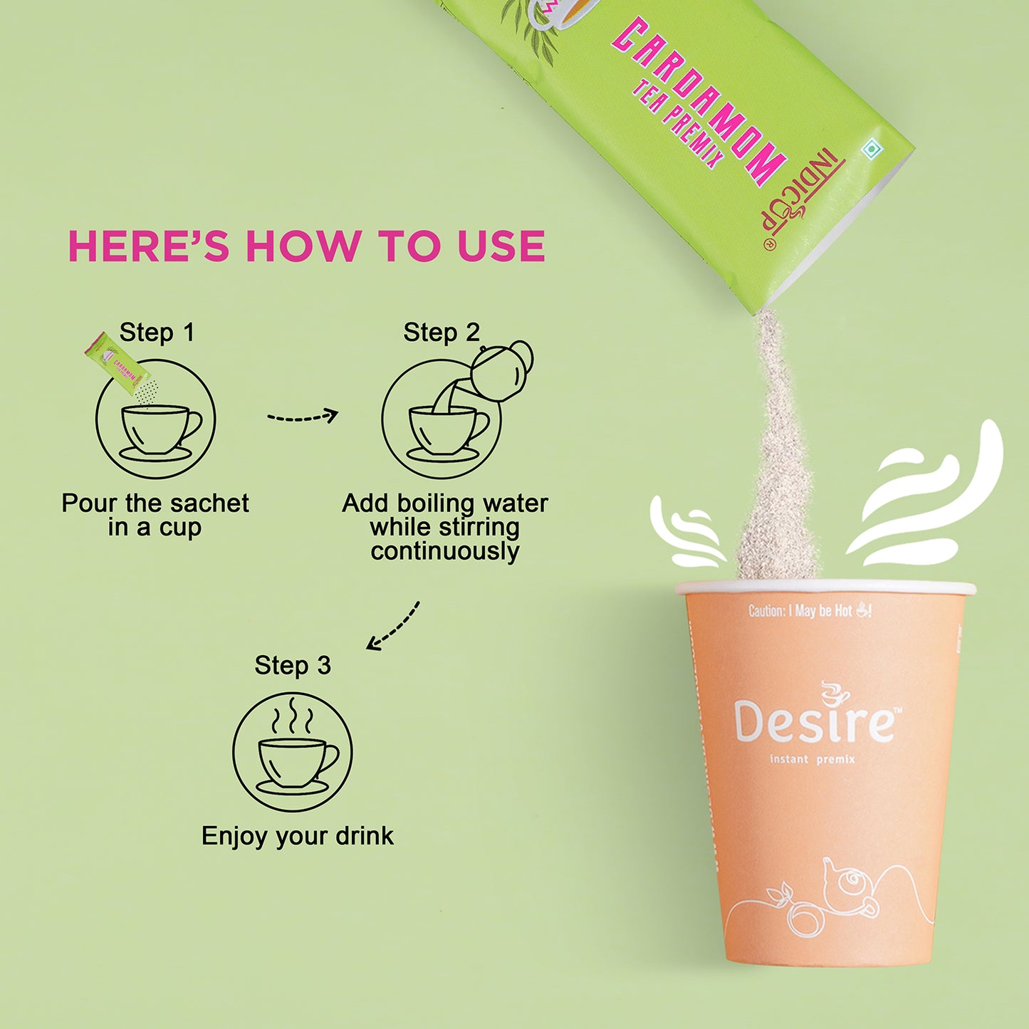 Indicup Cardamom Tea Instant Premix