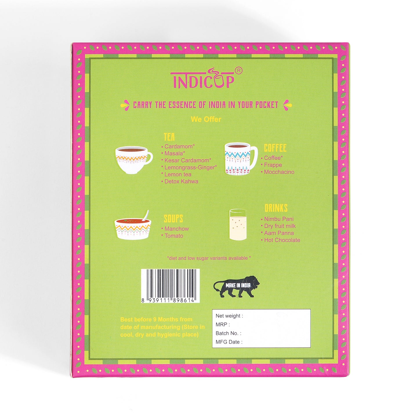 Indicup Diet Cardamom Tea Instant Premix