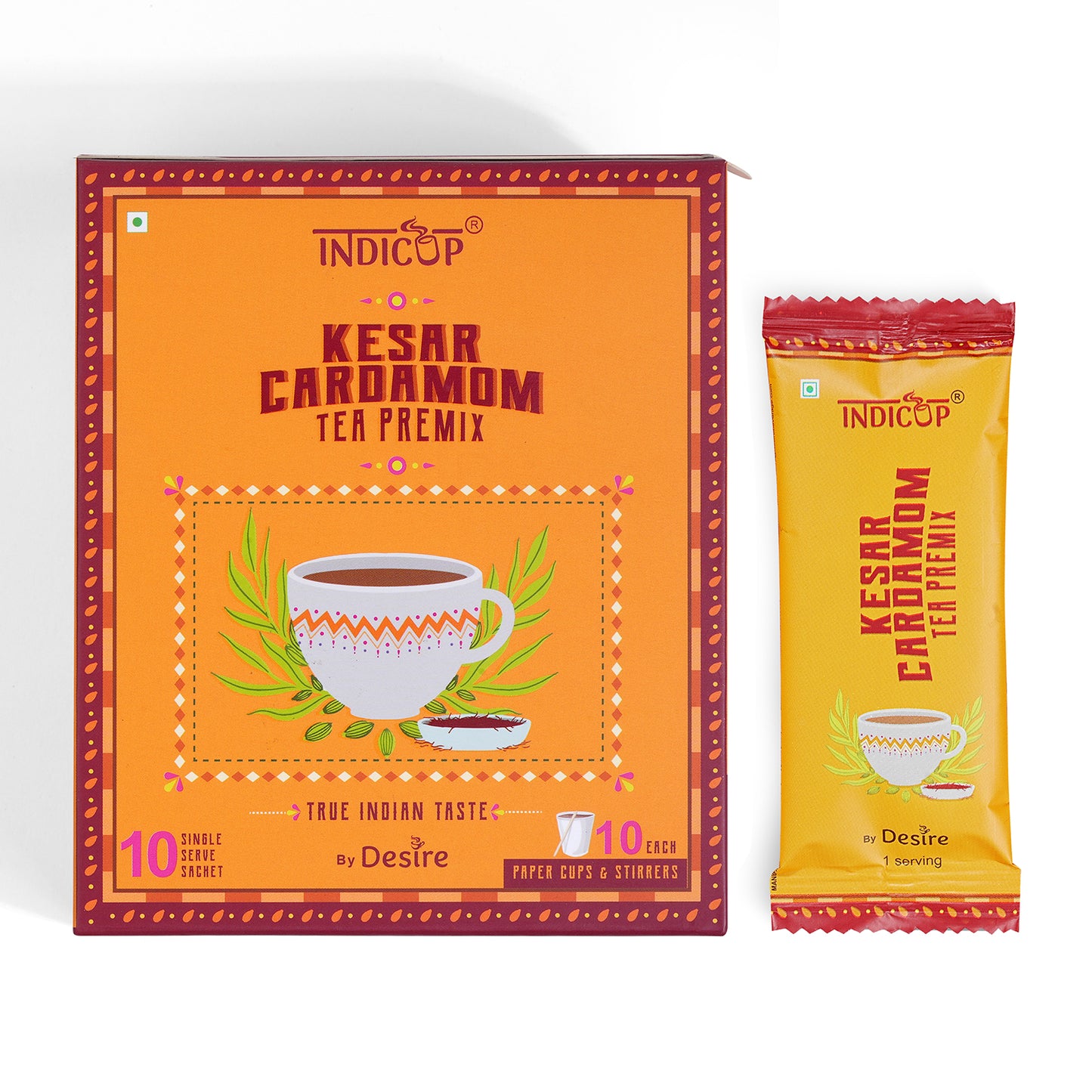 Indicup Kesar Cardamom Tea Instant Premix