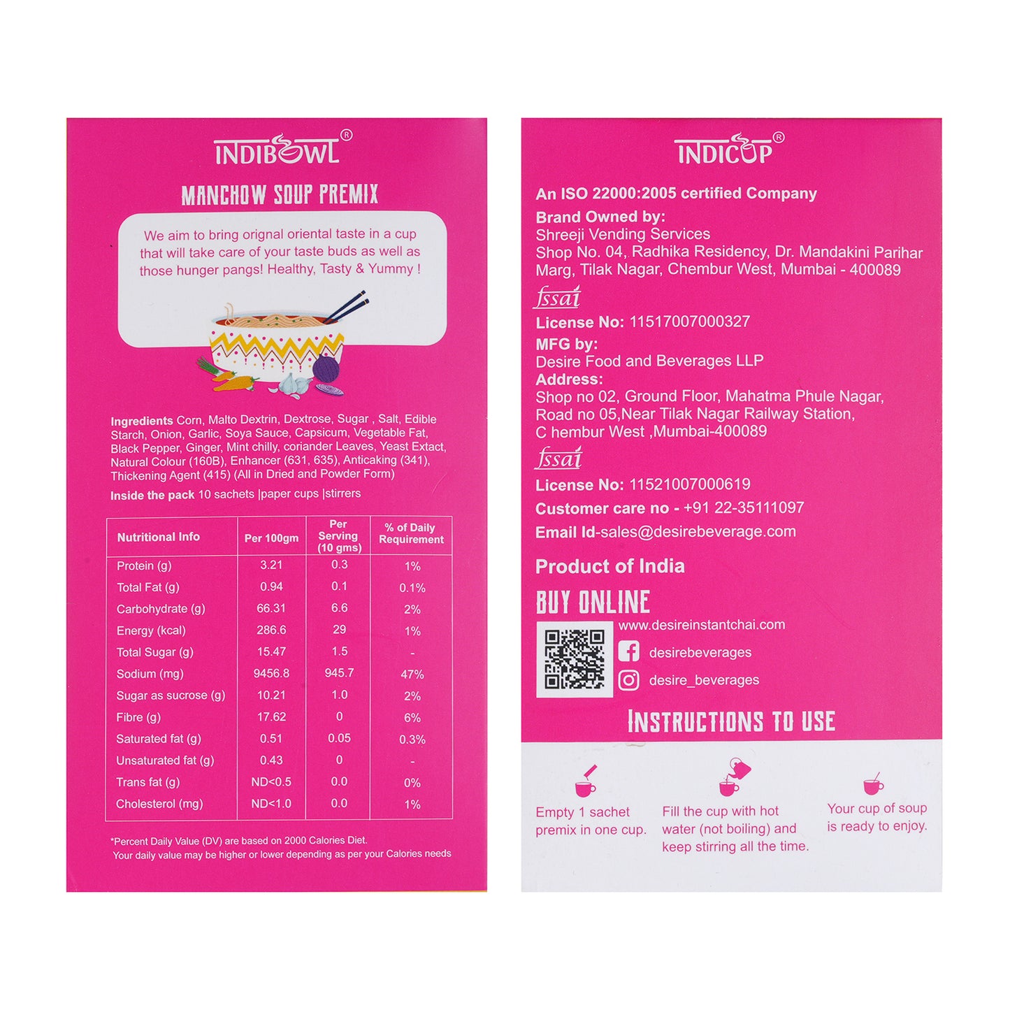 Indicup Manchow Soup Instant Premix