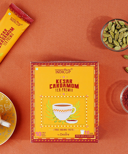 Indicup Kesar Cardamom Tea Instant Premix