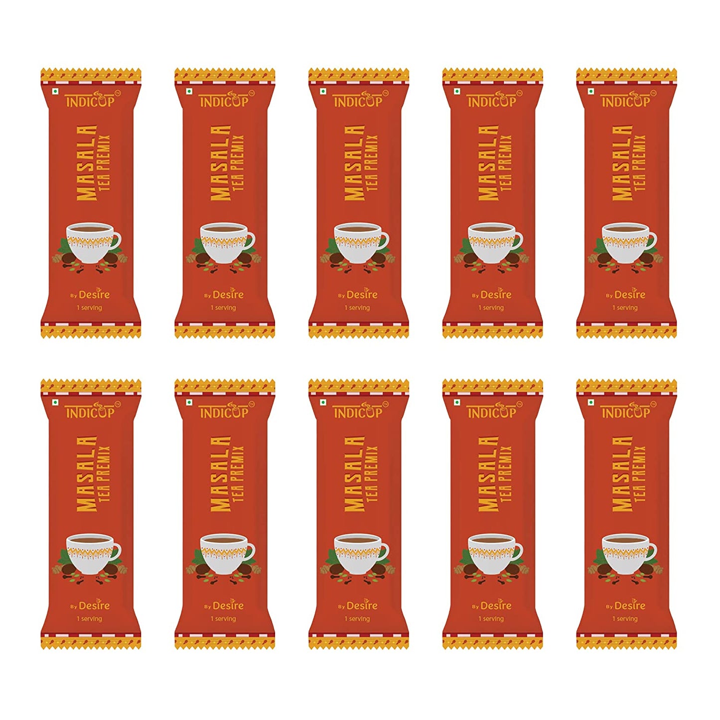 INDICUP Masala Tea Premix, Pack of 50 sachets, Instant mix, Refreshing taste