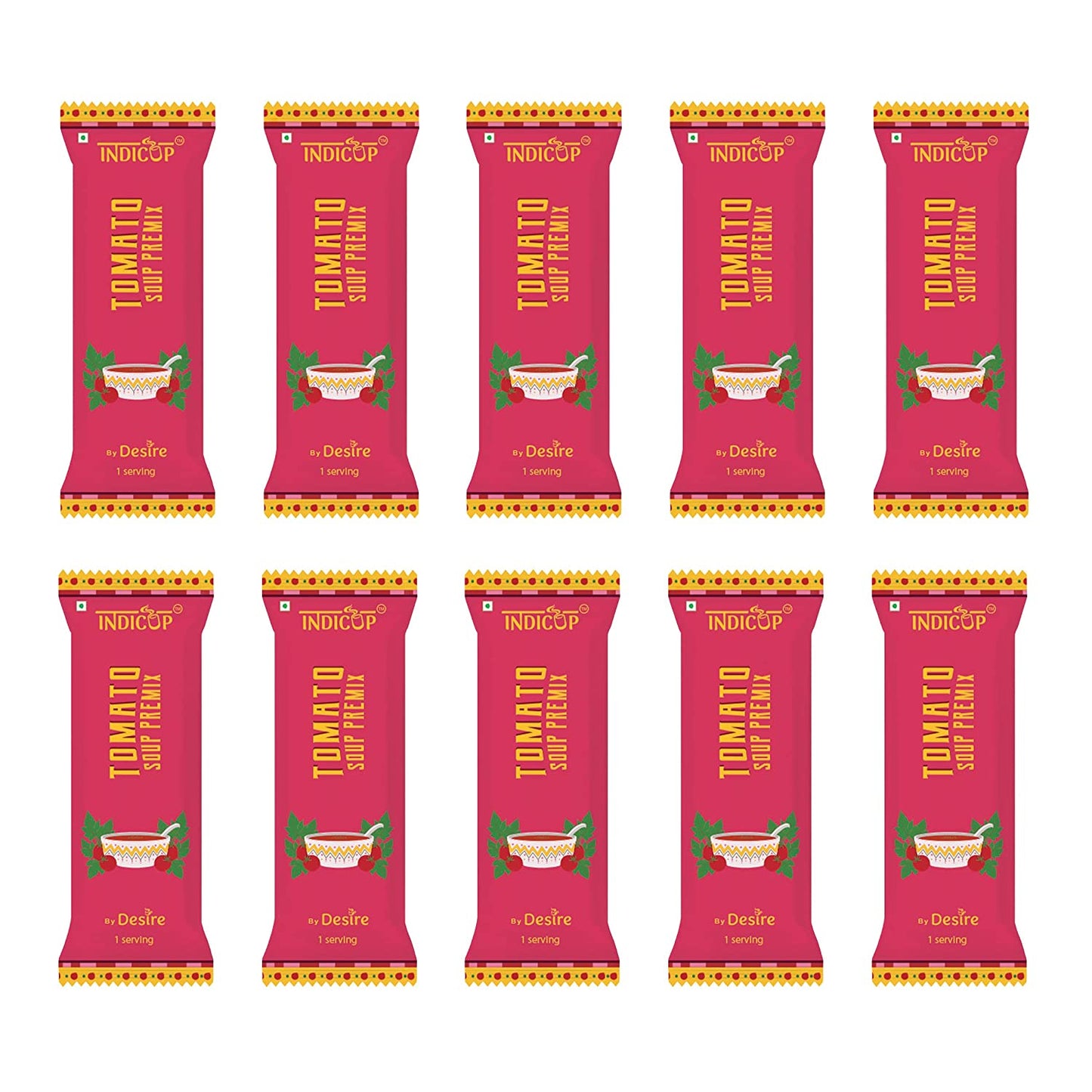 INDICUP Tomato Soup Packet | Ready to Eat Instant Soup Premix | Soup in Fresh Just Add Hot Water & Enjoy | 50 Sachets