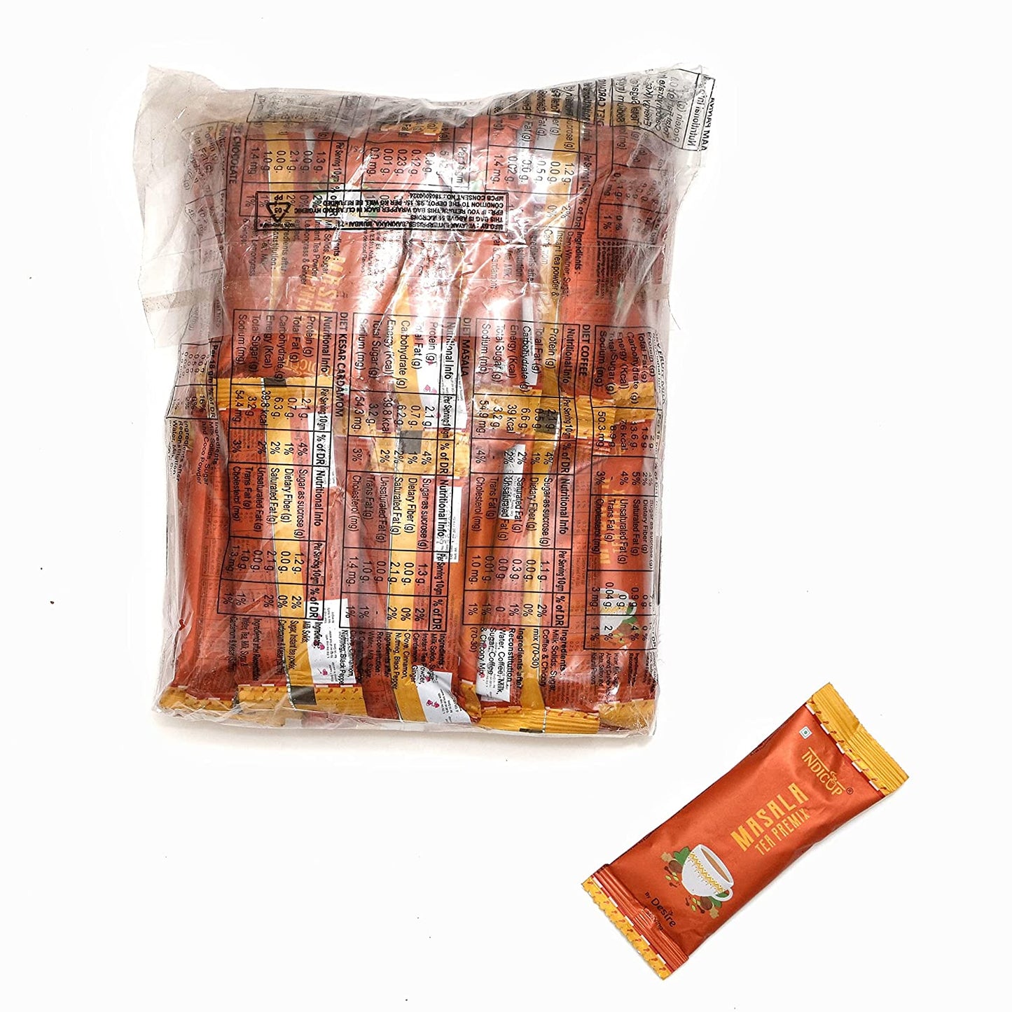 INDICUP Masala Tea Premix, Pack of 50 sachets, Instant mix, Refreshing taste