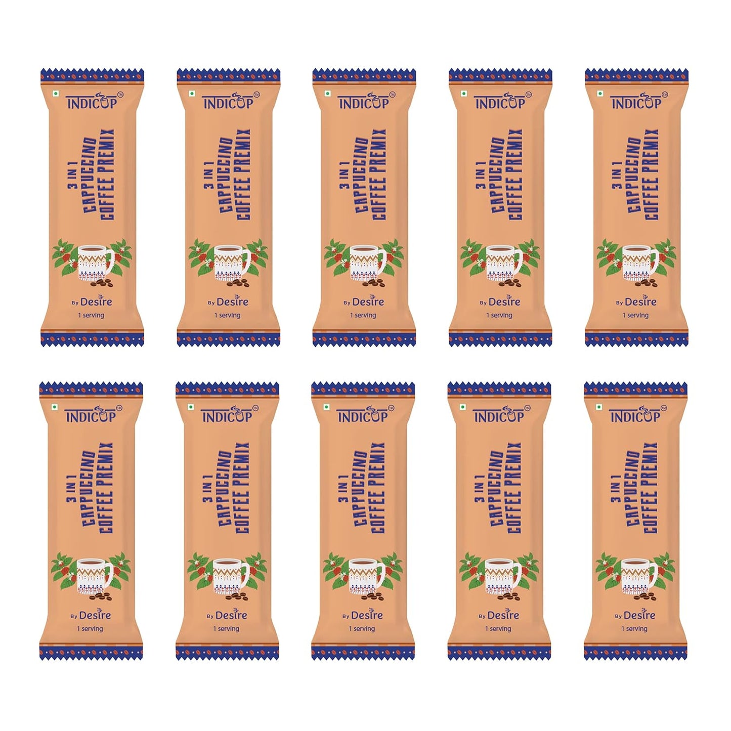 INDICUP Coffee Premix, instant coffee (pack of 50 sachets)
