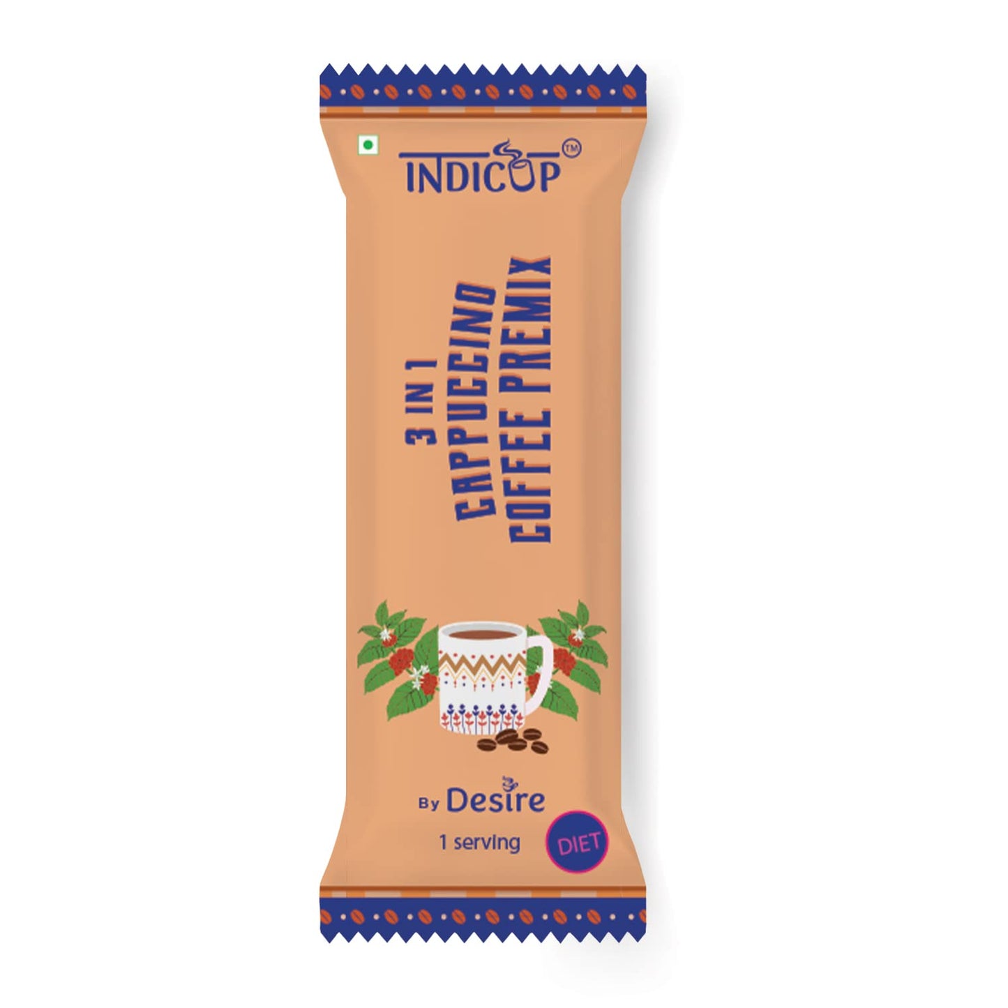 INDICUP Coffee Premix, instant coffee (pack of 50 sachets)